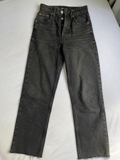 Zara high waisted denim jeans in black washed