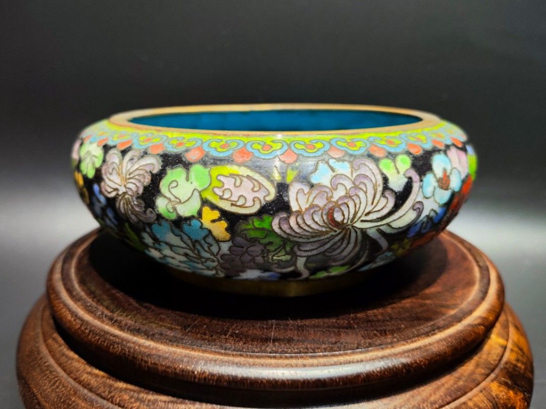 早期景泰藍老件-銅胎掐絲琺瑯景泰藍香爐#01（古董/銅雕/收藏/銅爐/香爐