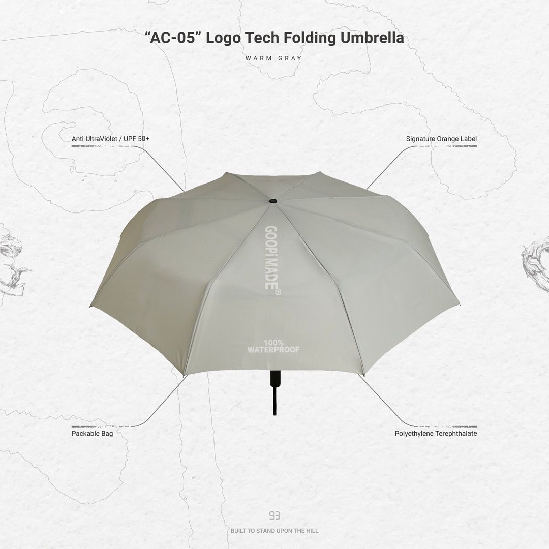 全新 “AC-05” Logo Tech Folding Umbrella GOOPiMADE 孤僻 雨傘 灰色 照片瀏覽 1