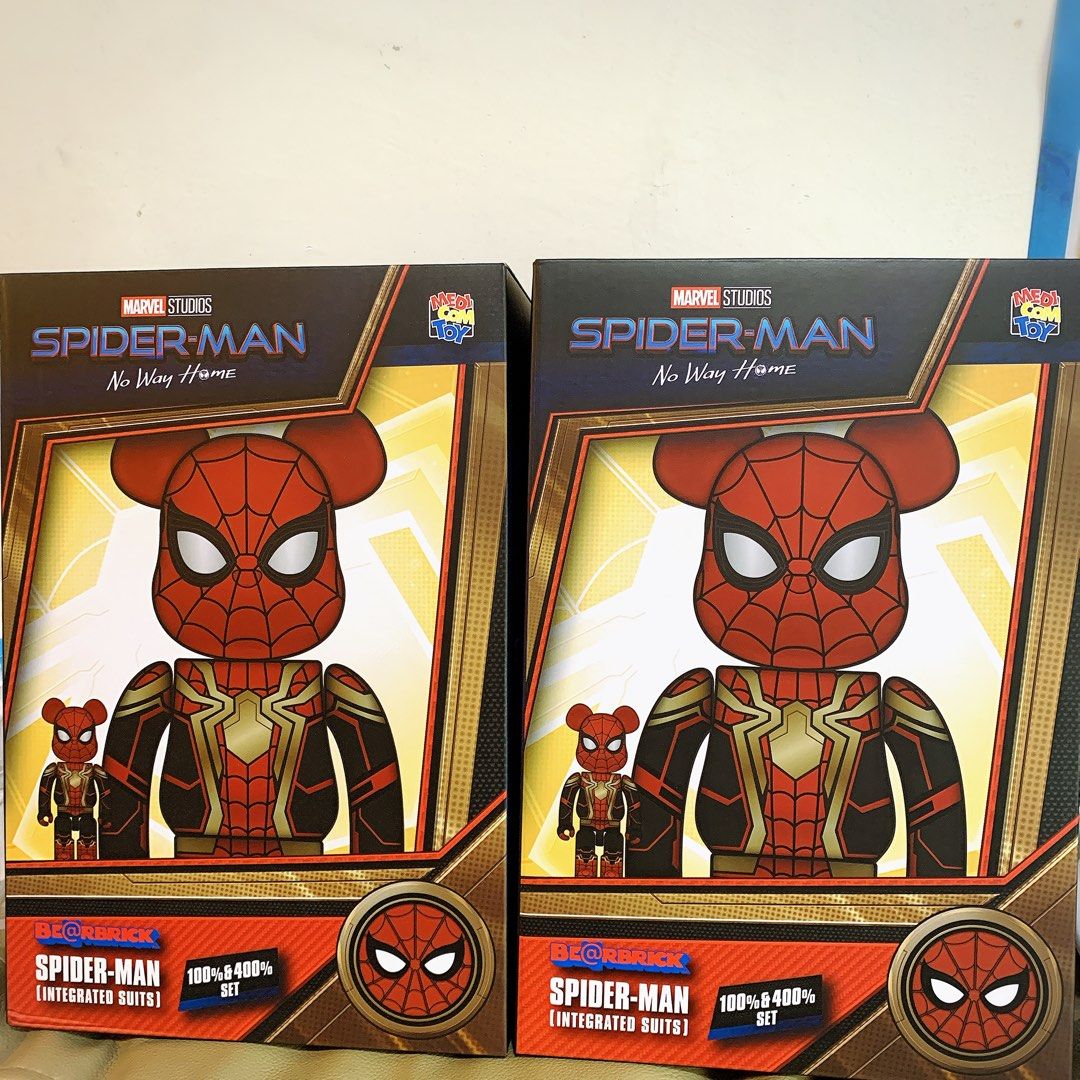 全新現貨} BE@RBRICK SPIDER-MAN INTEGRATED SUIT 100％ & 400％ 蜘蛛