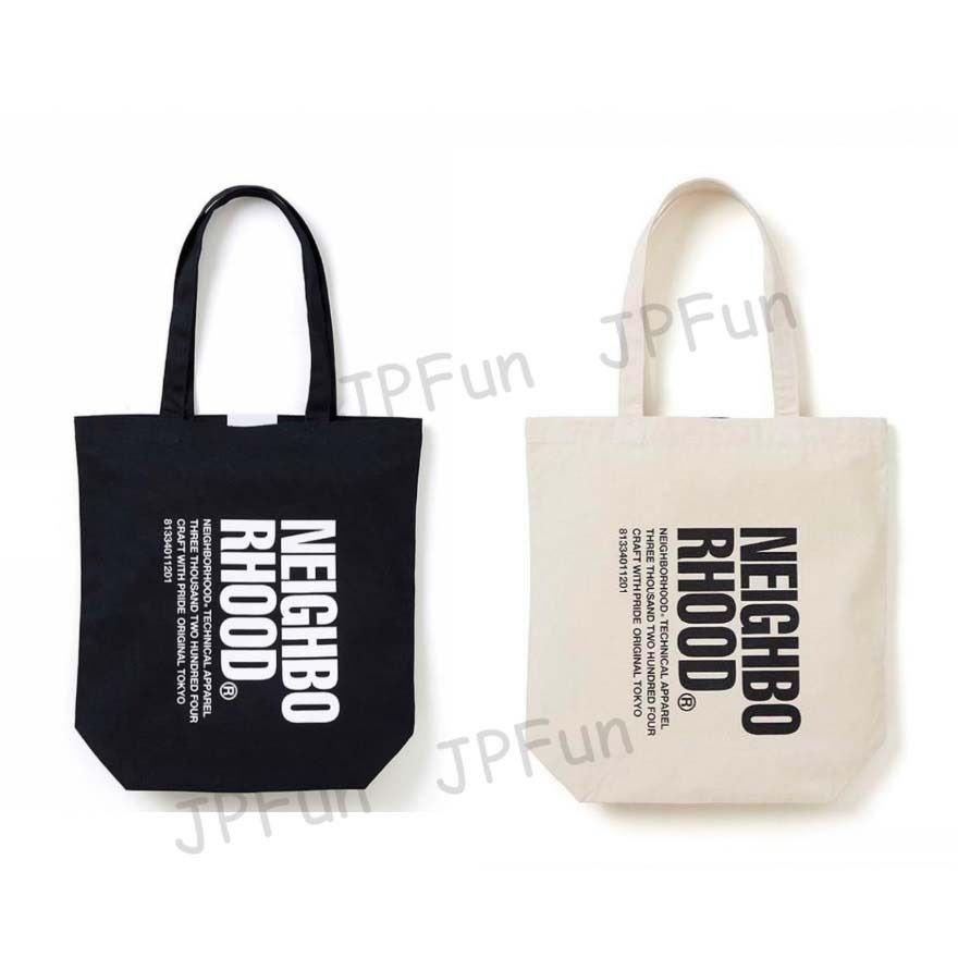 🌈代購Neighborhood logo print tote bag 2023 袋黑色米色日本