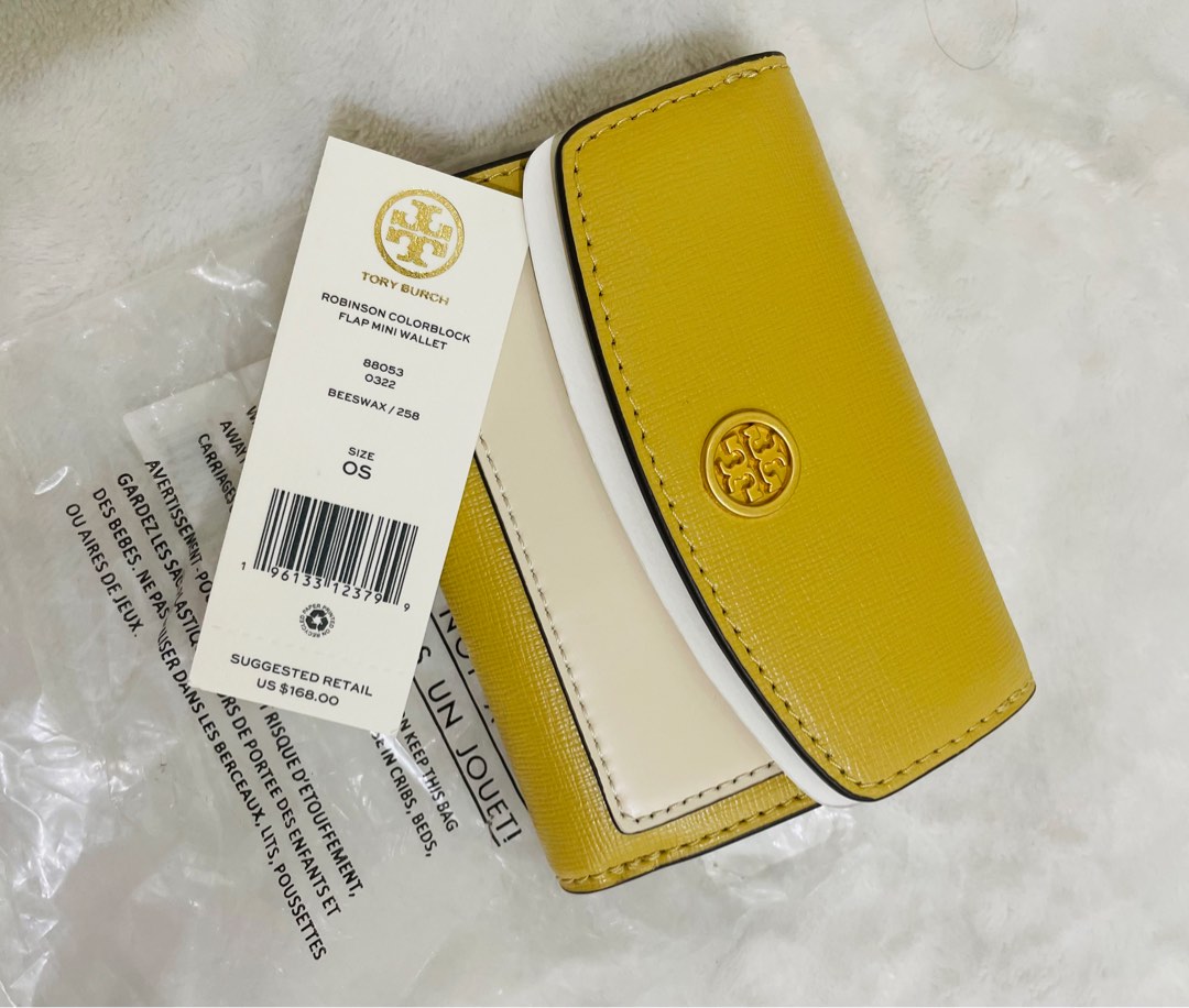 Tory Burch ROBINSON COLOR-BLOCK FLAP MINI WALLET