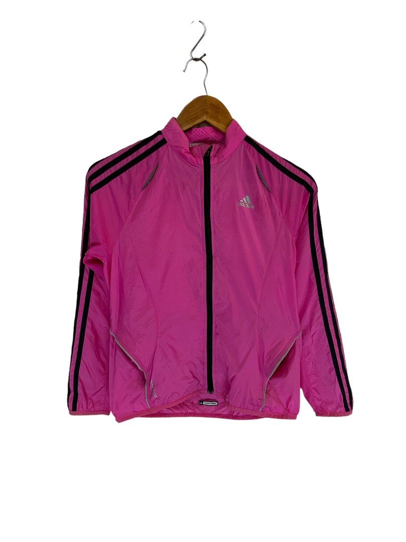 Hot pink and hotsell black adidas jacket
