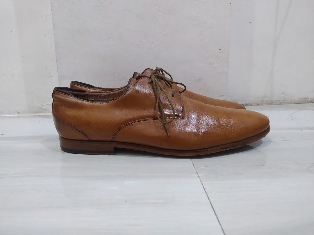 Aldo Knaggs Cognac Lace Up Brown Leather Oxford Dress Shoes Men