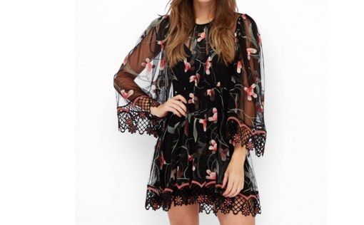 Alice mccall wish you were clearance here embroidered tulle mini dress
