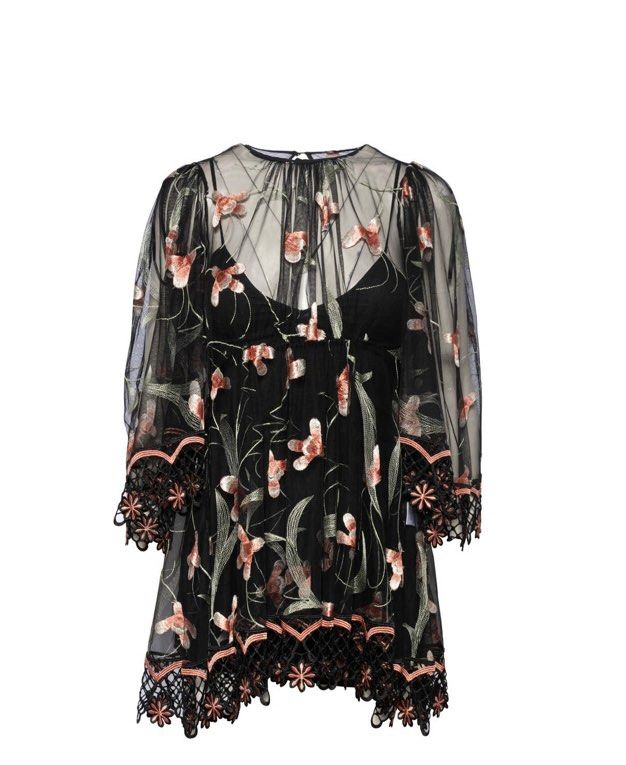 Alice mccall wish you were on sale here embroidered tulle mini dress