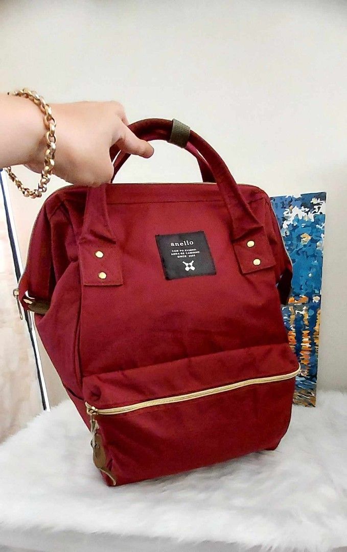 Anello Red Big Backpack, Women's Fashion, Bags & Wallets, Backpacks on