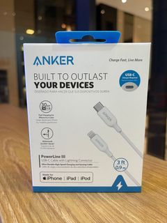 Anker Powerline III USB-C Cable with Lightning Connector (3ft) - White Brandnew