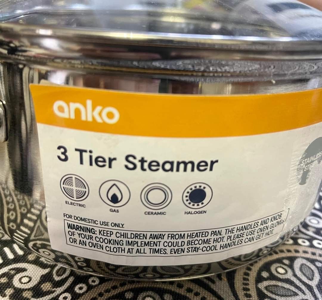 Anko Stainless Steel 3 Tier Steamer 20cm, TV & Home Appliances, Irons