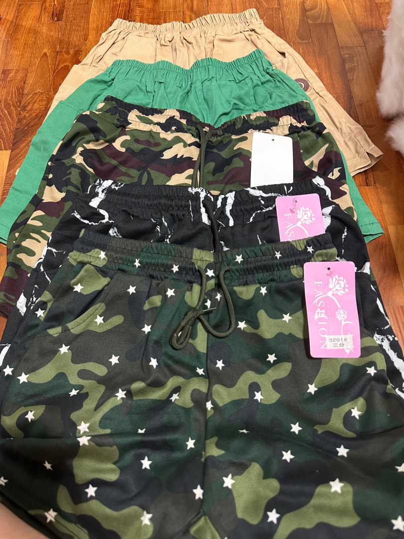 Army pattern and block color shorts pants 5pcs Men s Fashion