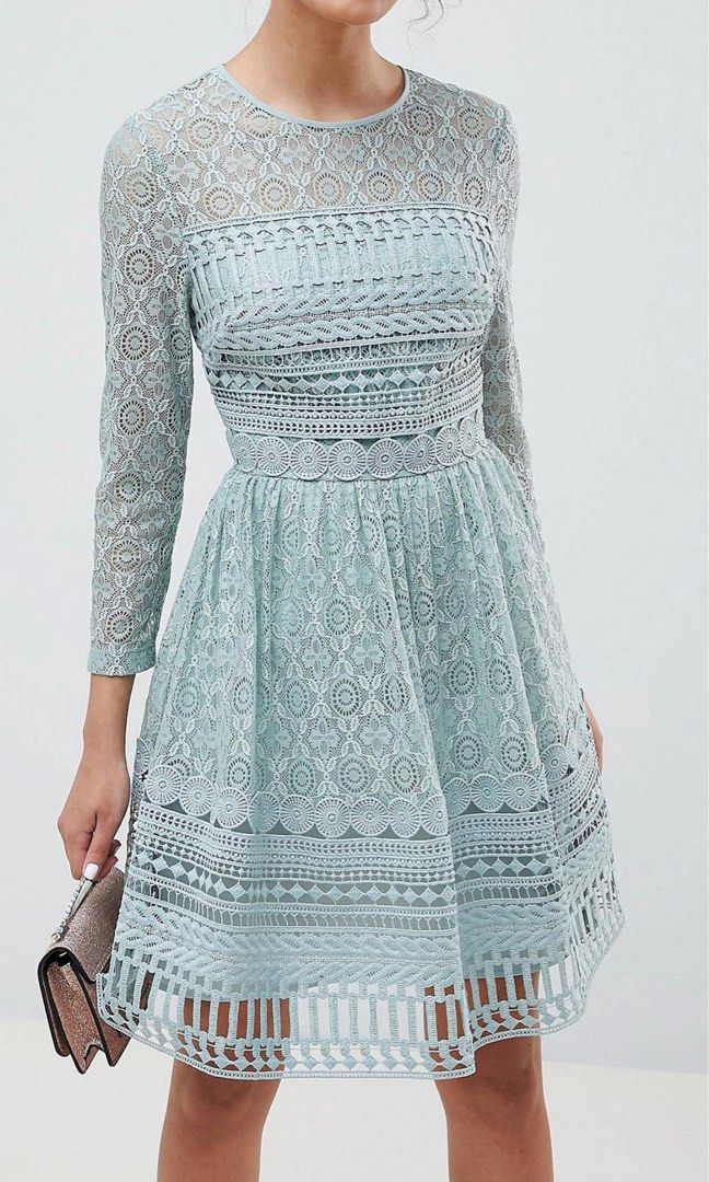 Asos Design Premium Lace Dress, Women'S Fashion, Dresses & Sets, Dresses On  Carousell