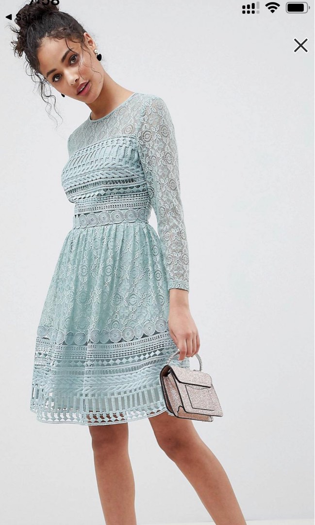 princess polly baby blue dress ASOS DESIGN lace bust cup satin maxi dress with cut out back in cobalt blue main image 0