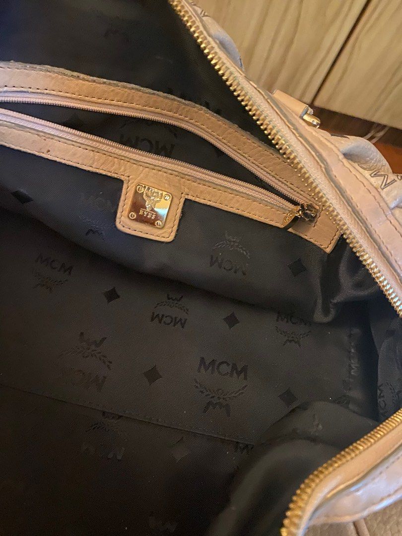 AUTHENTI MCM Bag Beige Lock Women s Fashion Bags Wallets