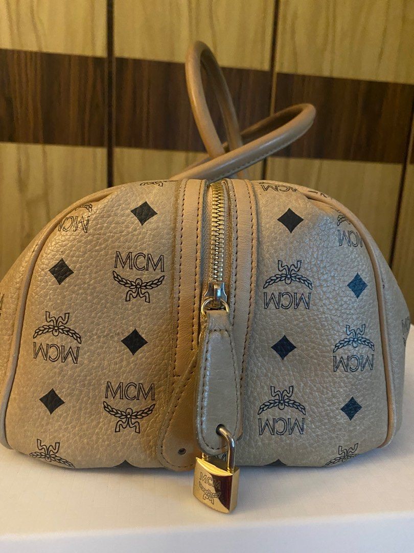 AUTHENTI MCM Bag Beige Lock