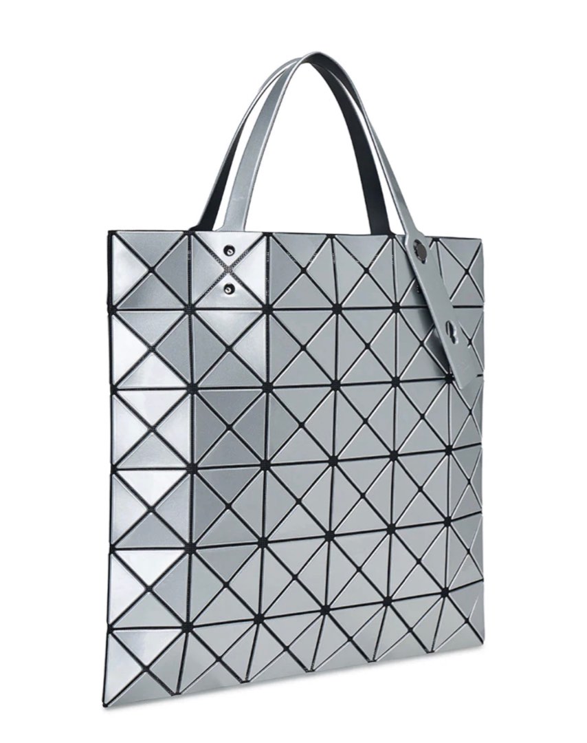 Authentic BAO BAO ISSEY MIYAKE Lucent Basic Tote 6X6 (Silver), Women's ...