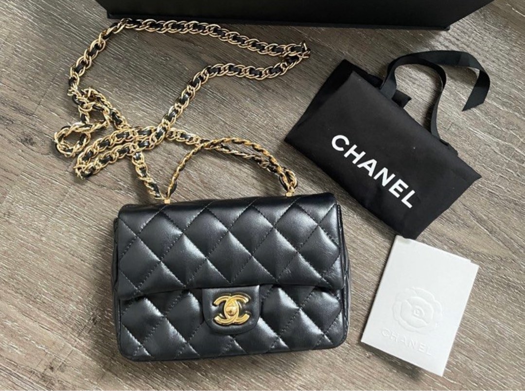 Authentic Chanel 23S mini handle cf bag, Luxury, Bags & Wallets on Carousell