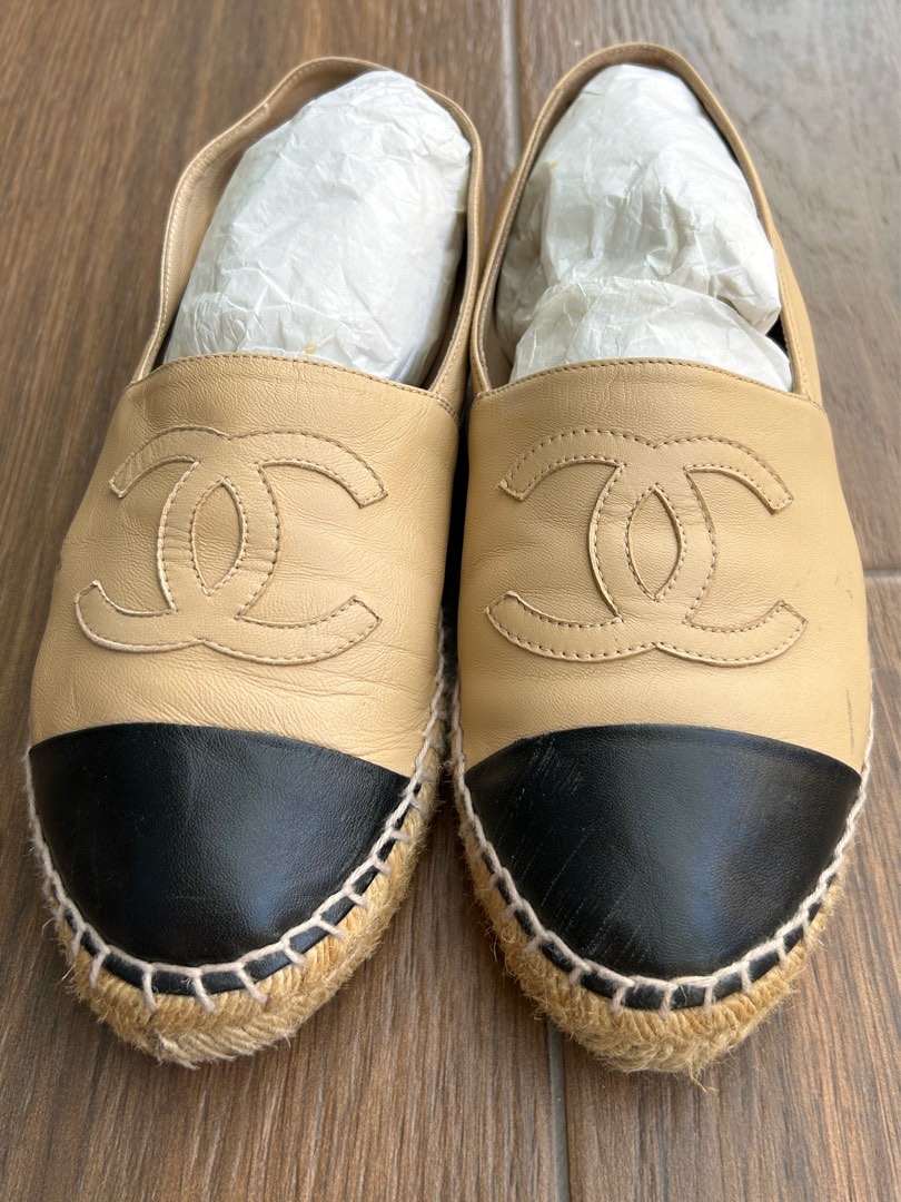 Authentic Chanel Espadrilles 39 black and beige Luxury Sneakers