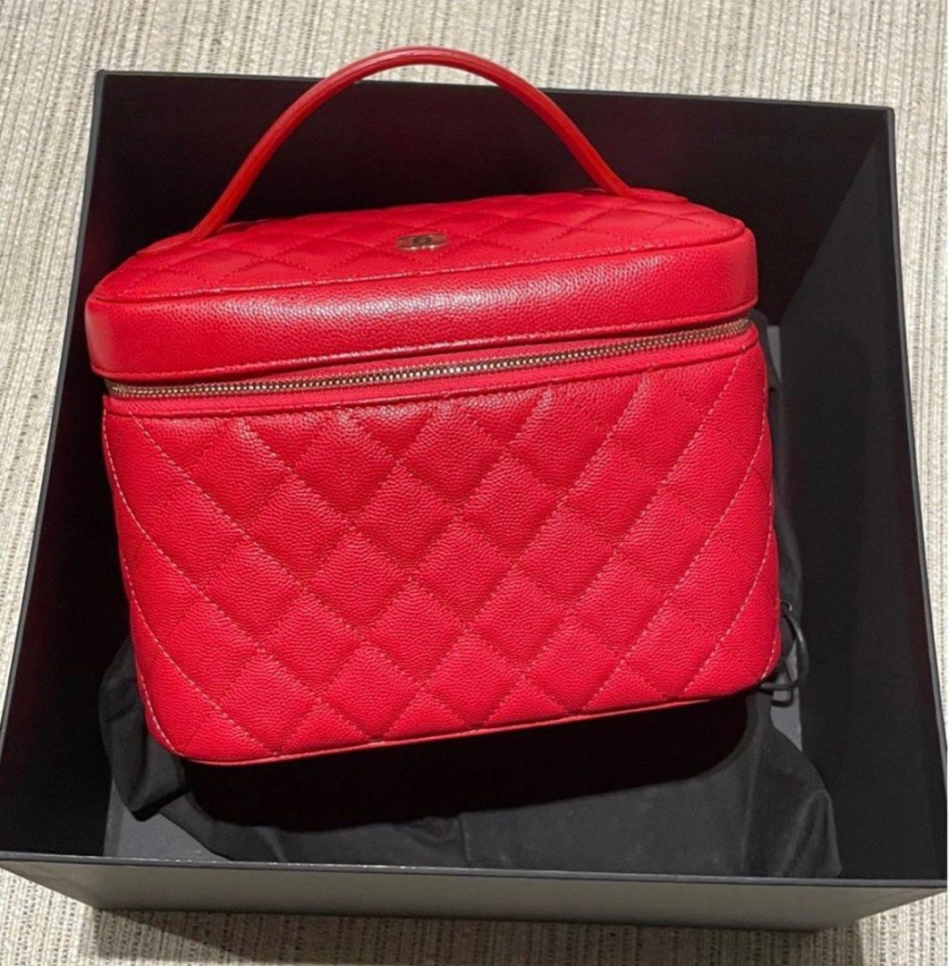 Authentic Chanel Vanity pouch in caviar, Luxury, Bags & Wallets on