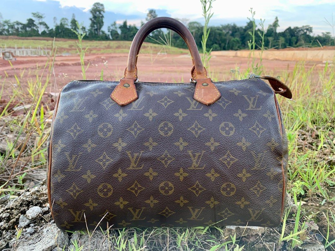 Louis Vuitton Brown Canvas Monogram Speedy 30 Satchel Bag Louis Vuitton