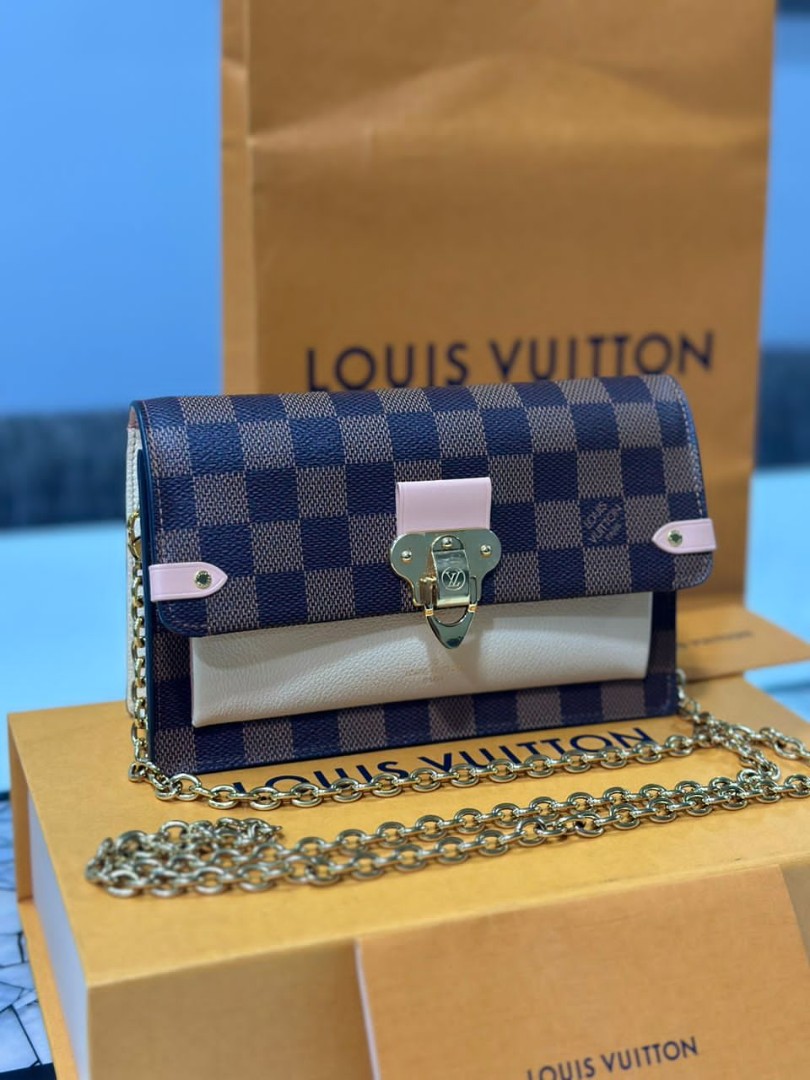 Louis Vuitton Vavin Chain Wallet Cream Damier Ebene