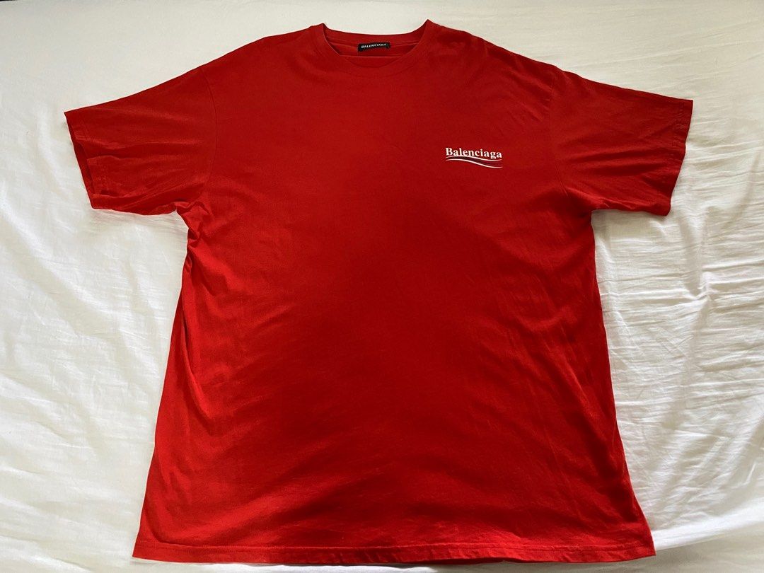 Red balenciaga tee shop