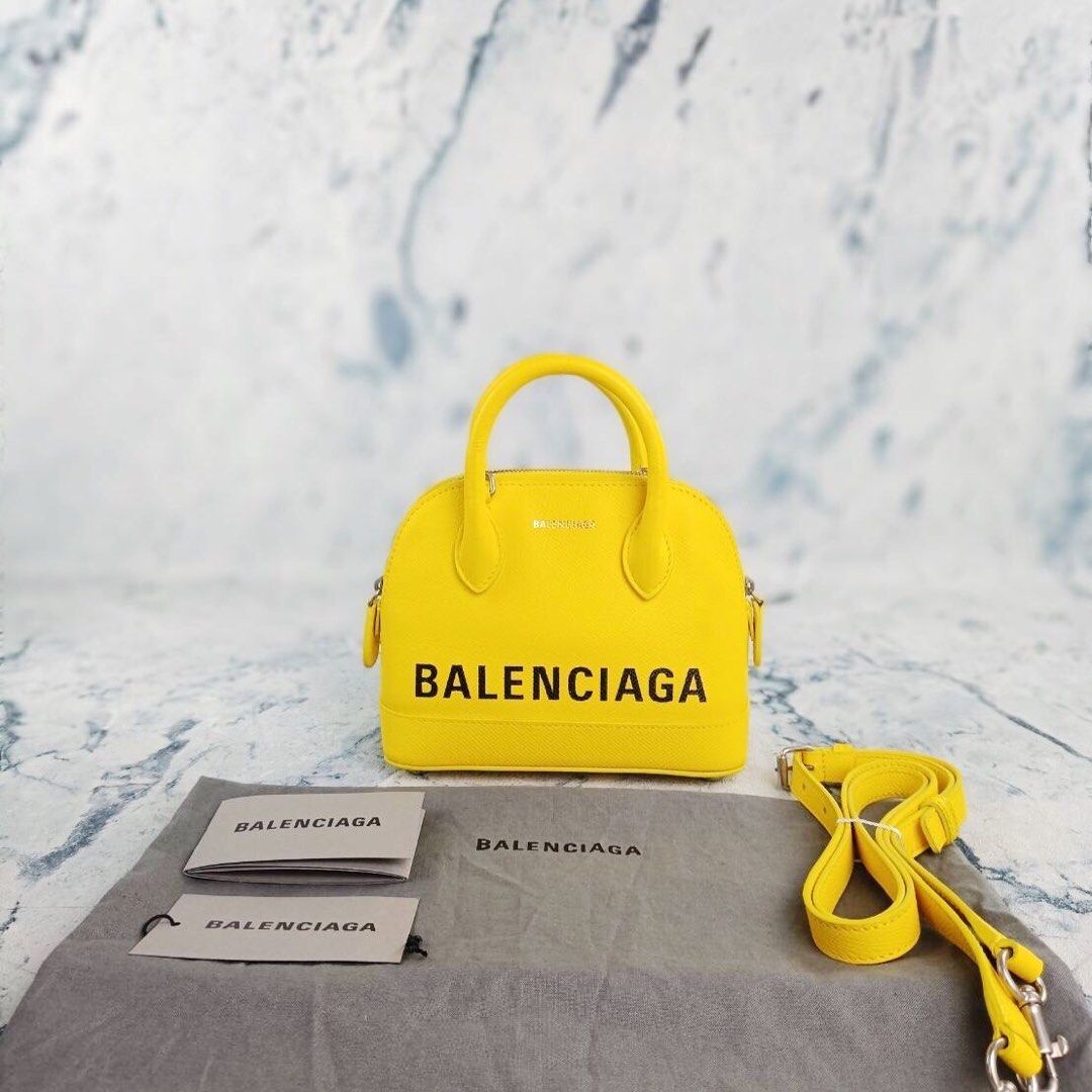 Balenciaga Ville Top Handle Xxs in Yellow