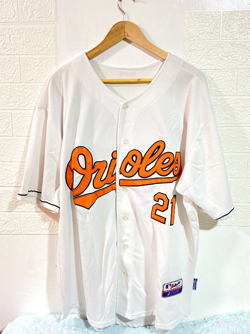 Orange Team Issued Baltimore Orioles Jersey 48 Majestic Cool Base MLB