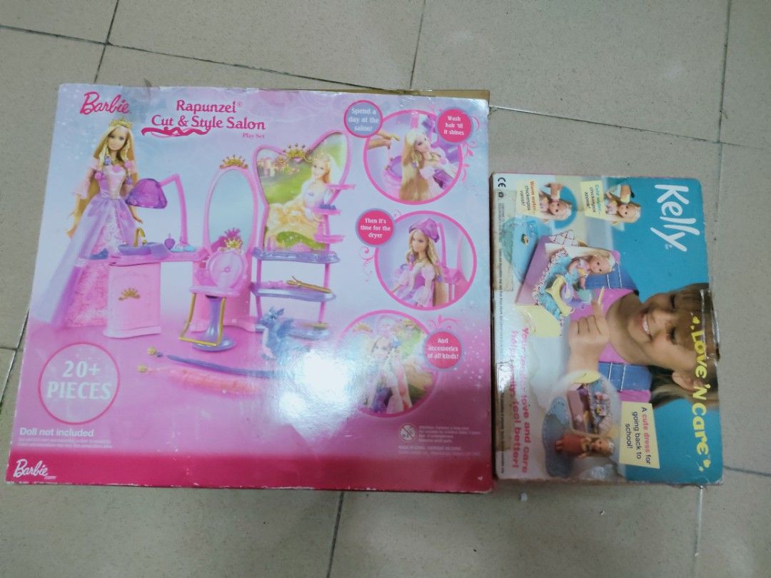 Barbie Rapunzel set & kelly doll, Hobbies & Toys, Toys & Games on Carousell