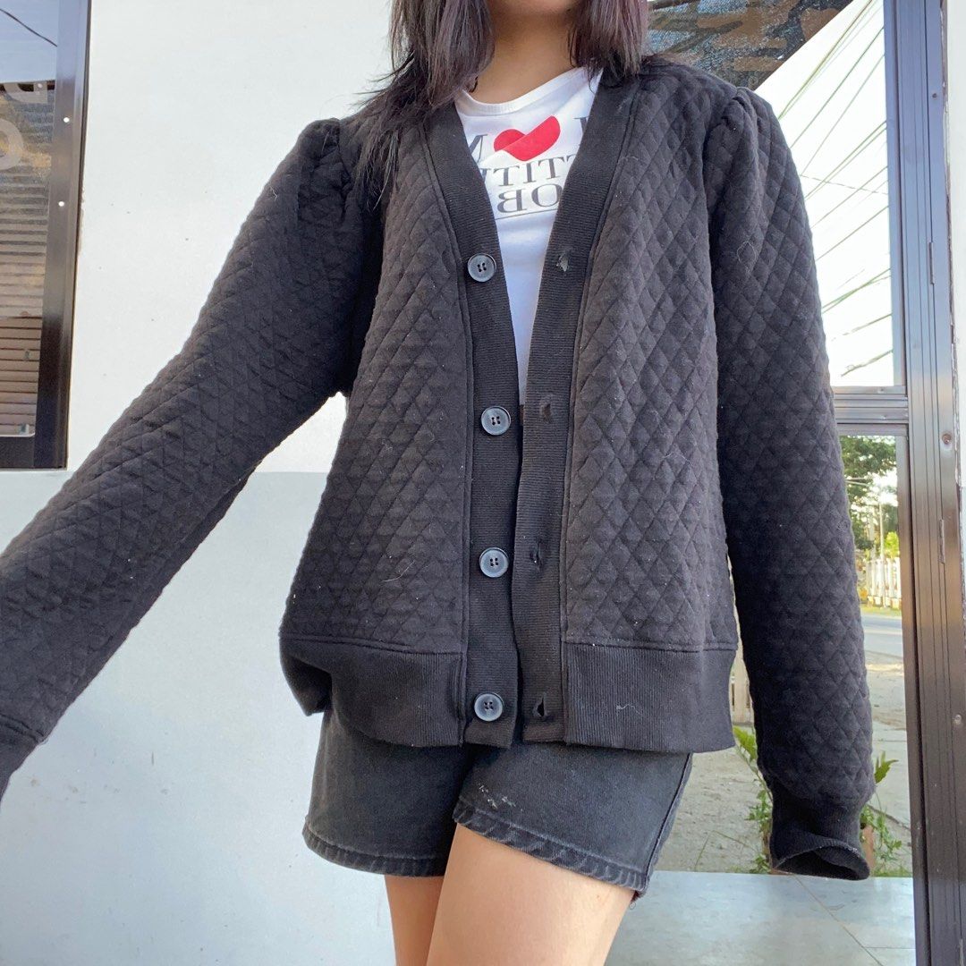 Black Aesthetic Cardigan Minimalist Women s Fashion Coats Jackets and Outerwear on Carousell
