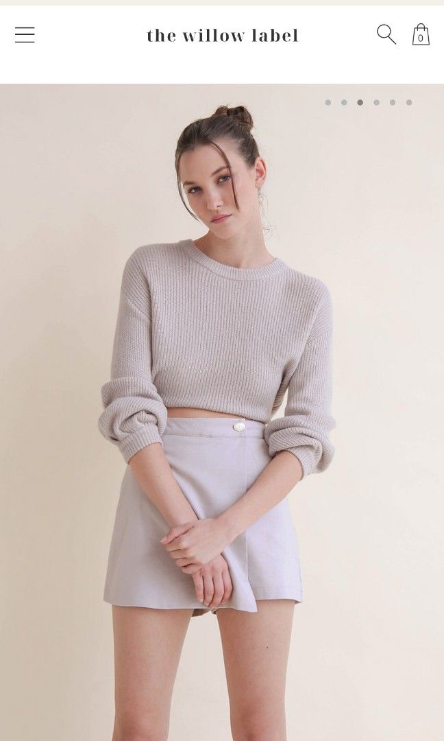 White balloon sleeve jumper on sale