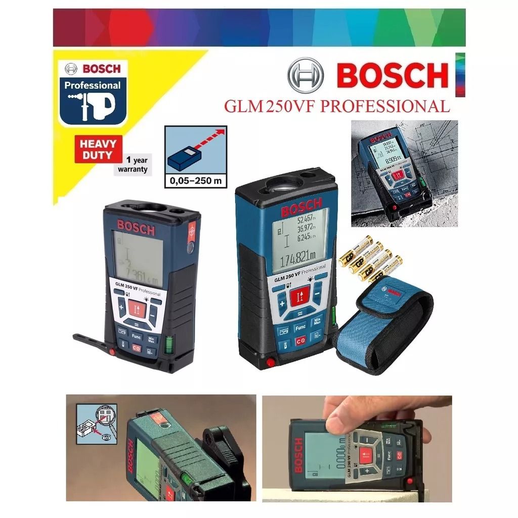 BOSCH GLM 250 VF Professional Laser Measure, Furniture & Home Living ...