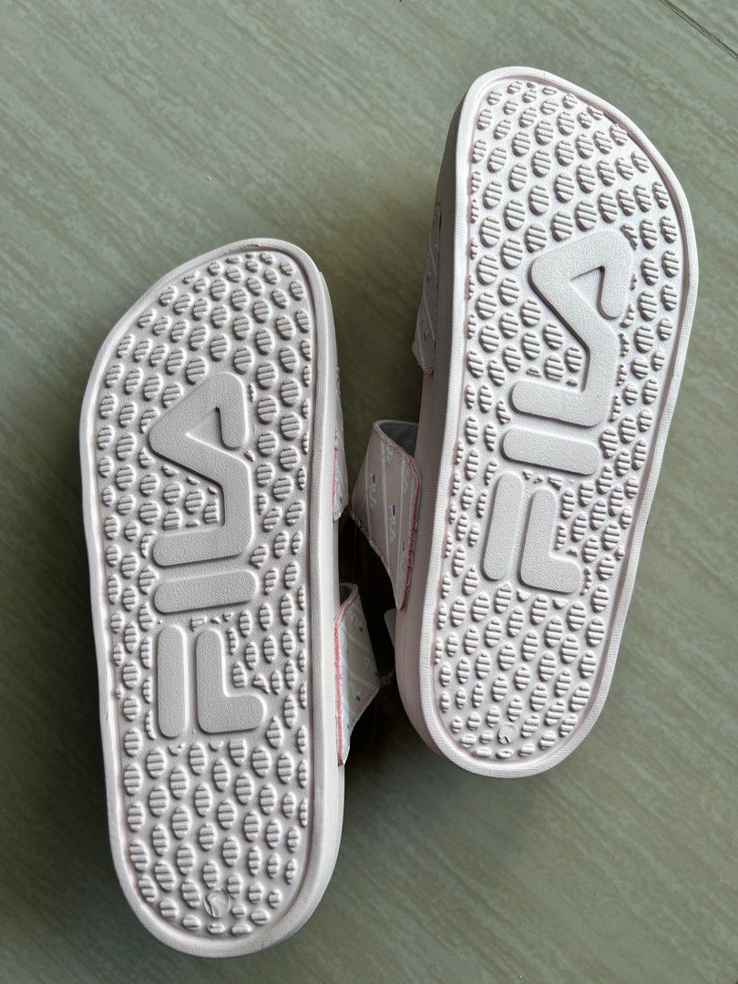 White fila sandals best sale