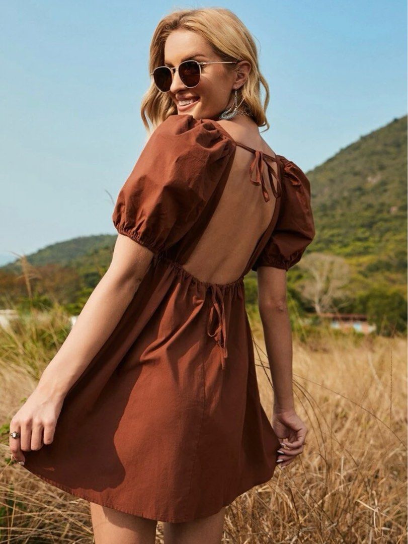 Open back babydoll dress online
