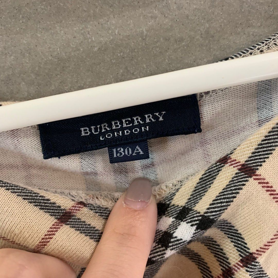 Burberry經典格紋上衣女童130公分荷葉領小可愛背心