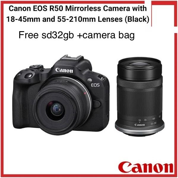 Canon EOS R50 APSC Mirrorless Camera with RFS 1845mm and RFS 55210mm Twin Lenses Kit ( 15