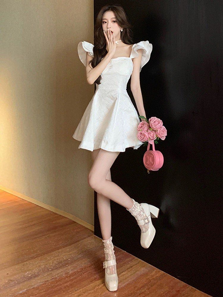 White clearance casual frocks