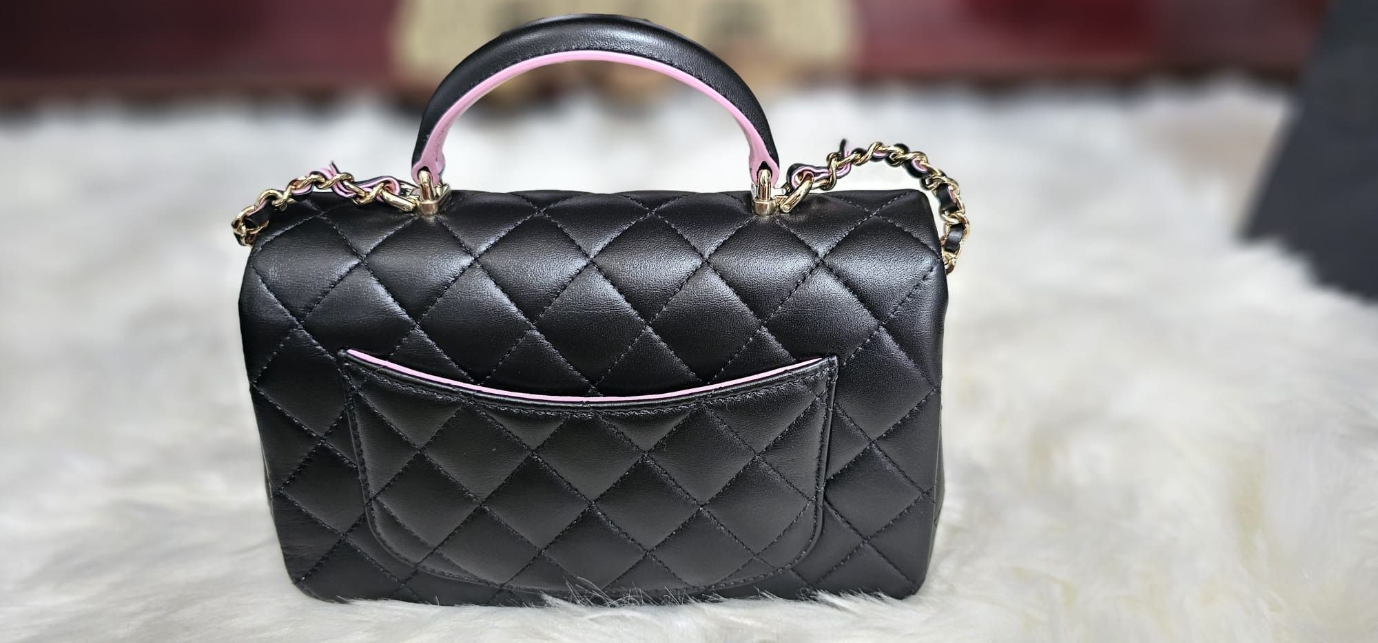 Chanel 23P Rectangle Flap Bag (Black/Pink | Lambskin) - Exclusive Access  Only!