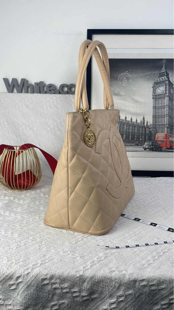 Chanel Medallion Tote in Beige, Luxury, Bags & Wallets on Carousell