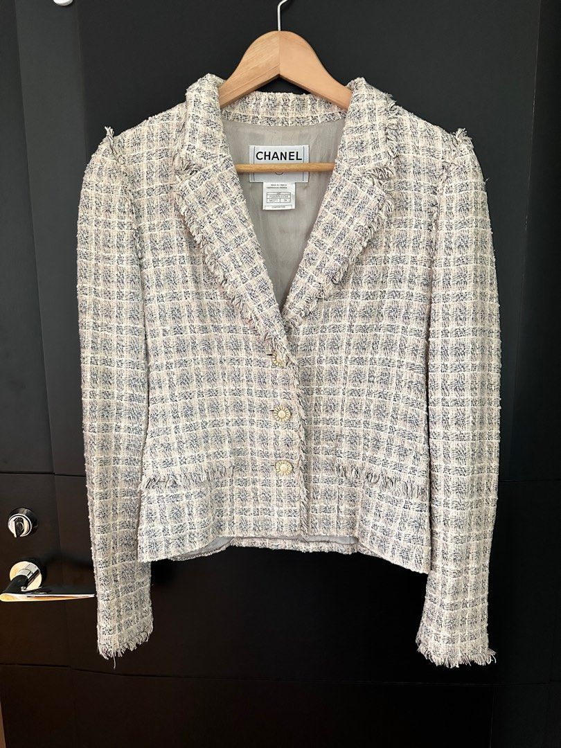 Chanel Pastel Tweed Jacket Authentic 38, Women's Fashion, Coats