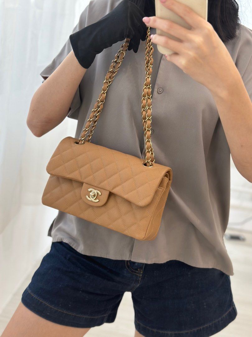 NEW CHANEL 2023 Jumbo Classic Caviar Double Flap BEIGE Bag Gold CC HWR  MICROCHIP,  in 2023