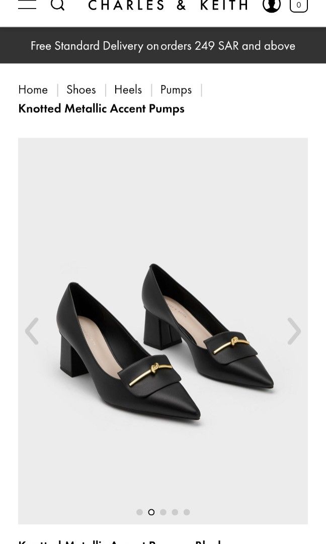 Charles & Keith Knotted Metallic Accent Pumps - Black, Women'S Fashion,  Footwear, Heels On Carousell