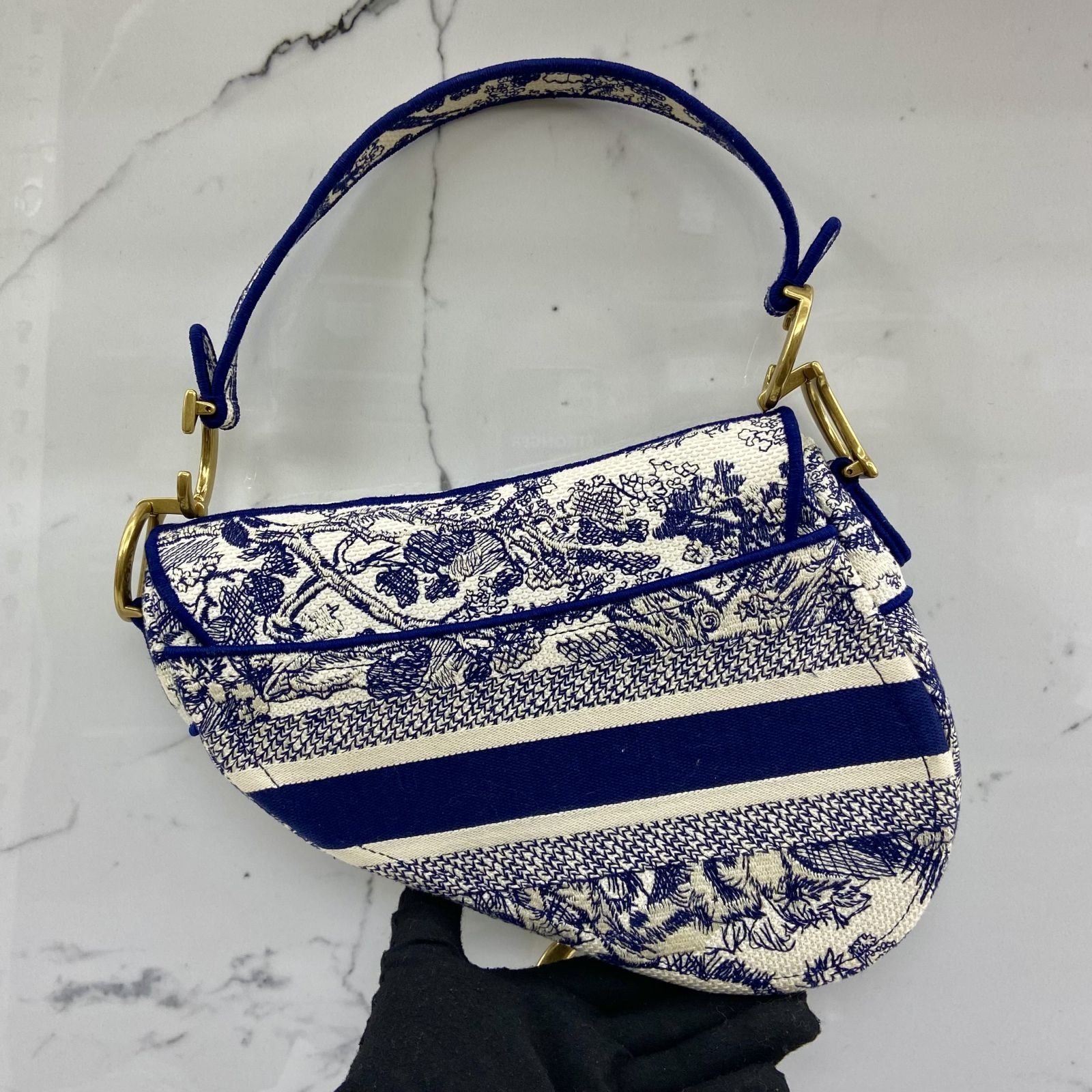 Christian dior blue saddle bag discount