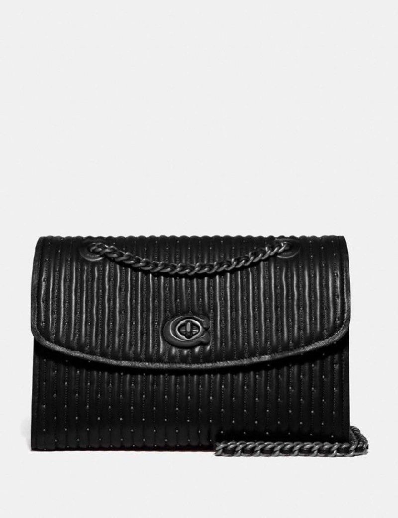 Coach Parker with Quilting Rivets in Black Gunmetal Luxury