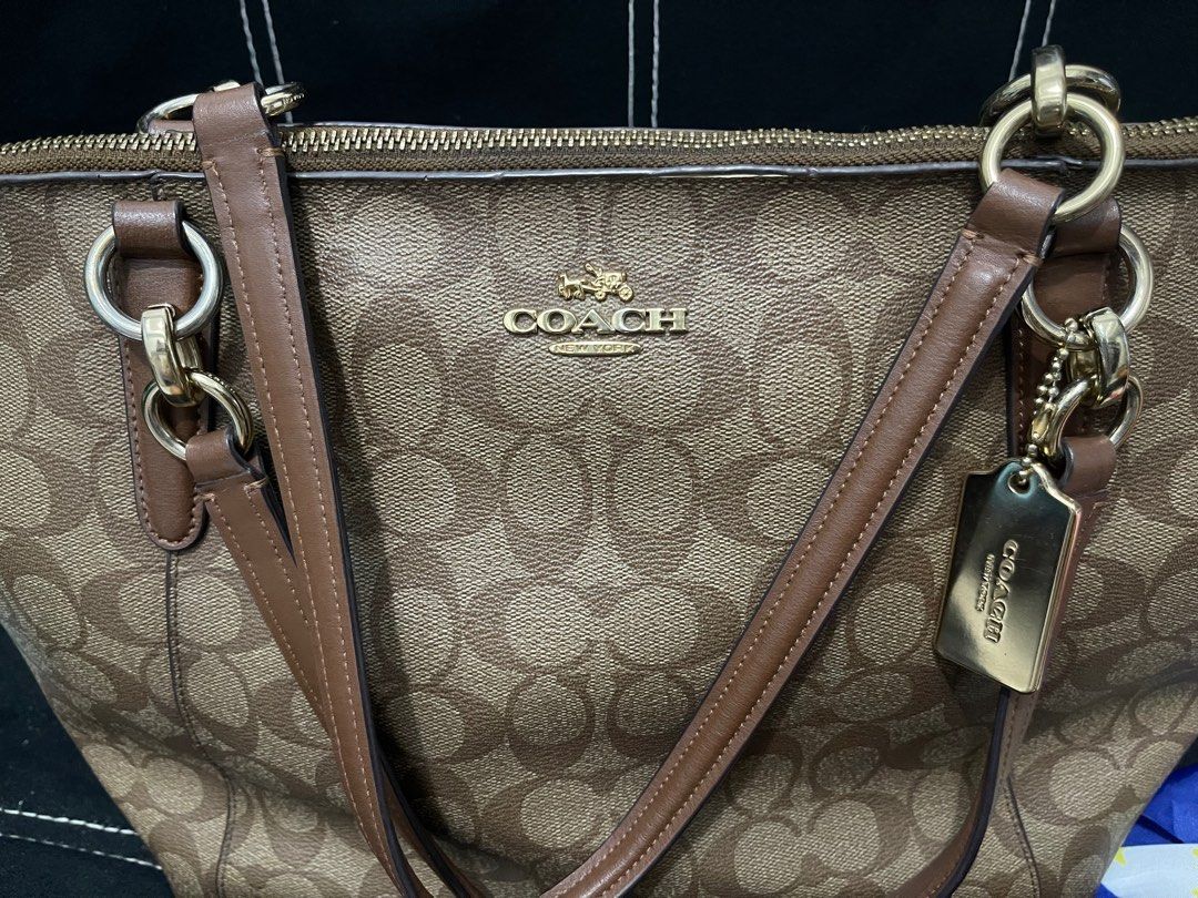 COACH SIGNATURE PRINT COATED CANVAS AVA ZIP TOTE