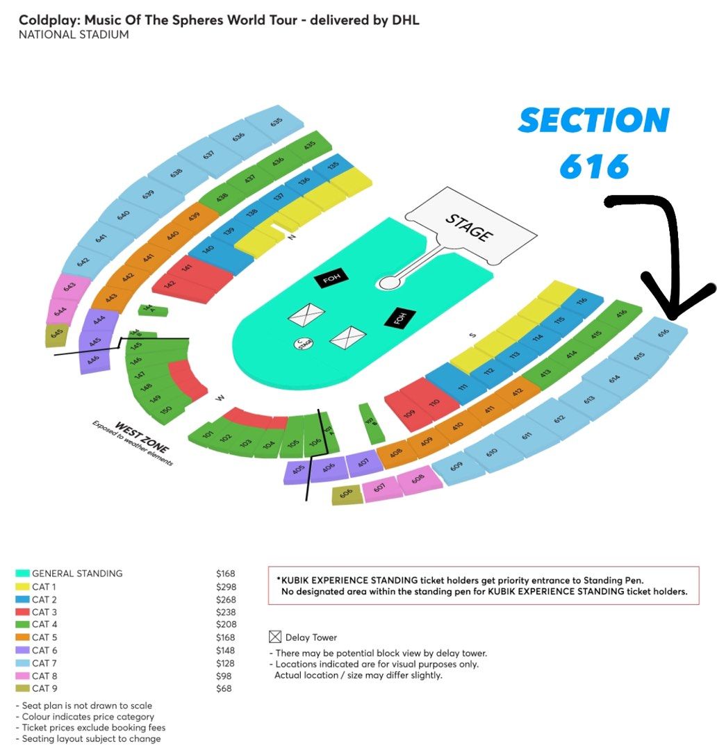 COLDPLAY WORLD TOUR SINGAPORE (23 Jan 2024), Tickets & Vouchers, Event