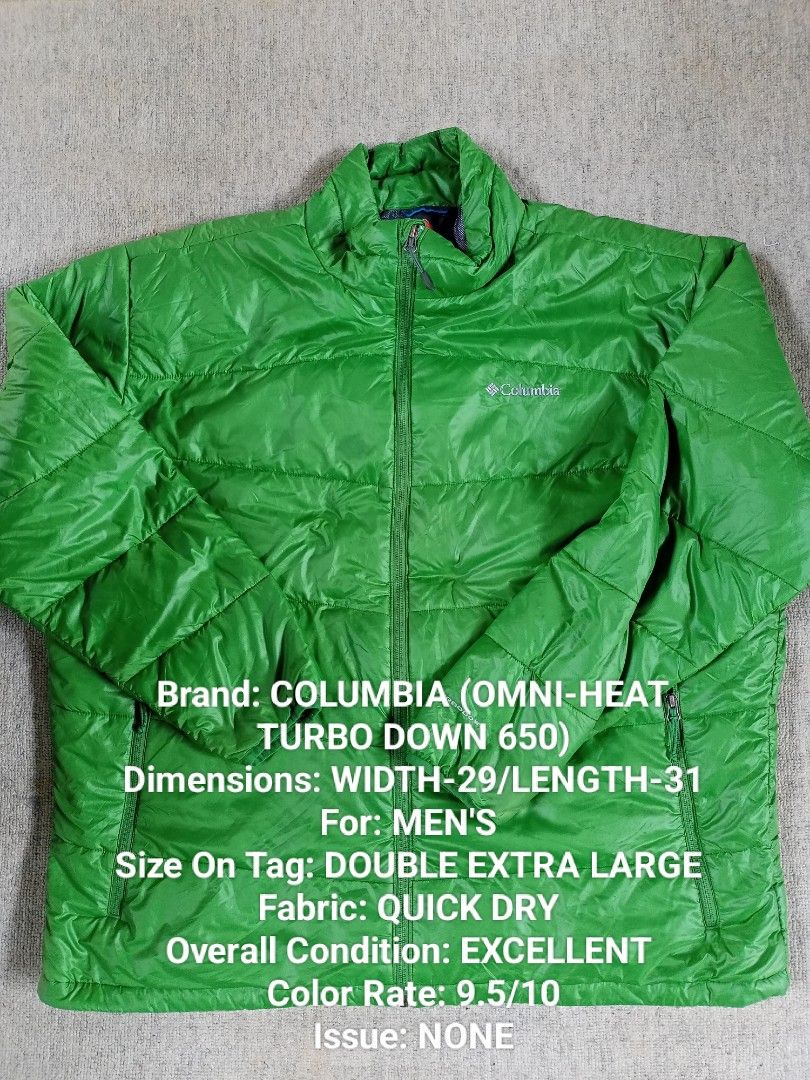 COLUMBIA 650 TURBO DOWN JACKET OMNI HEAT Men s Fashion