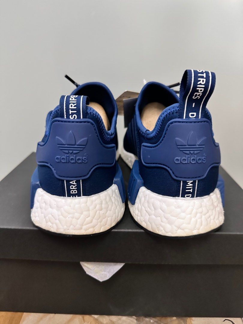 Adidas men's originals nmd r1 shoes blue white by3016 clearance