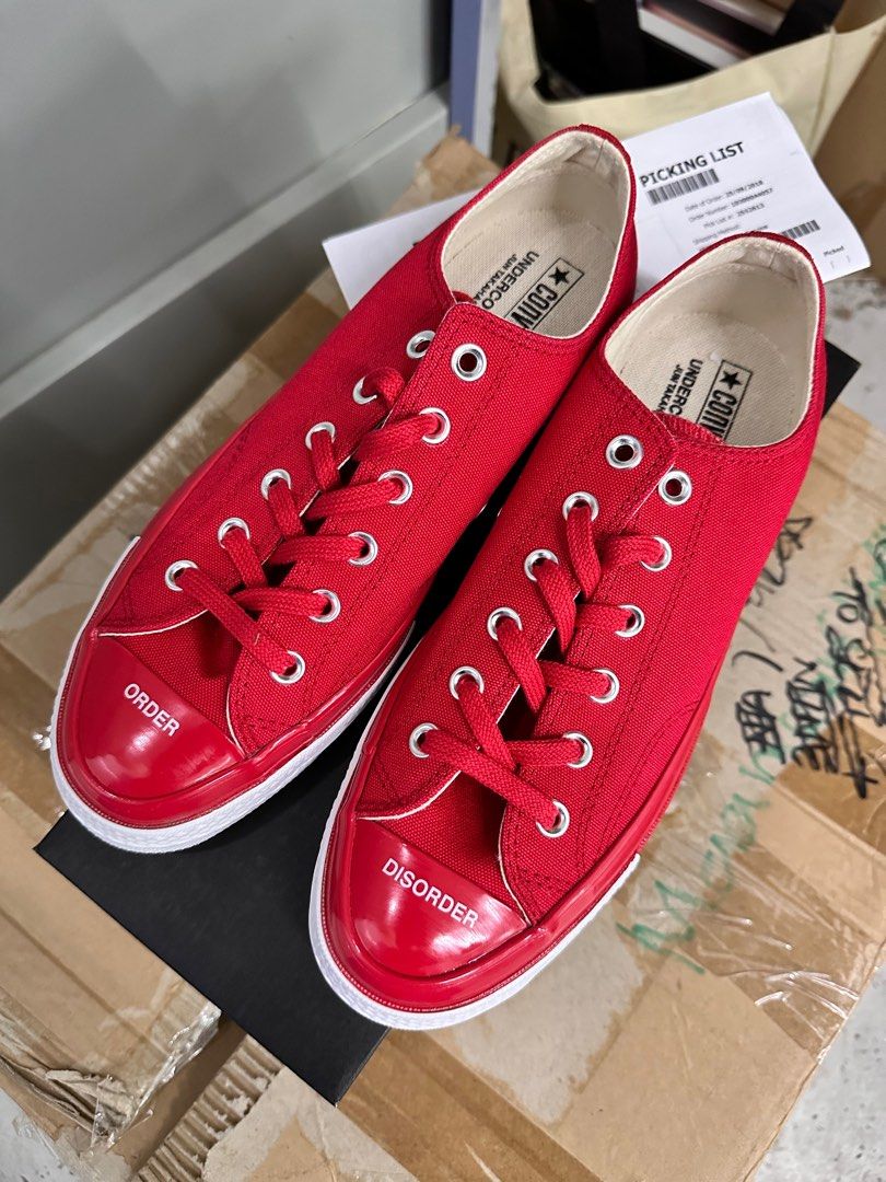 DEADSTOCK Bright red Converse x Undercover Collab US 7 Men s Fashion Footwear Sneakers on Carousell