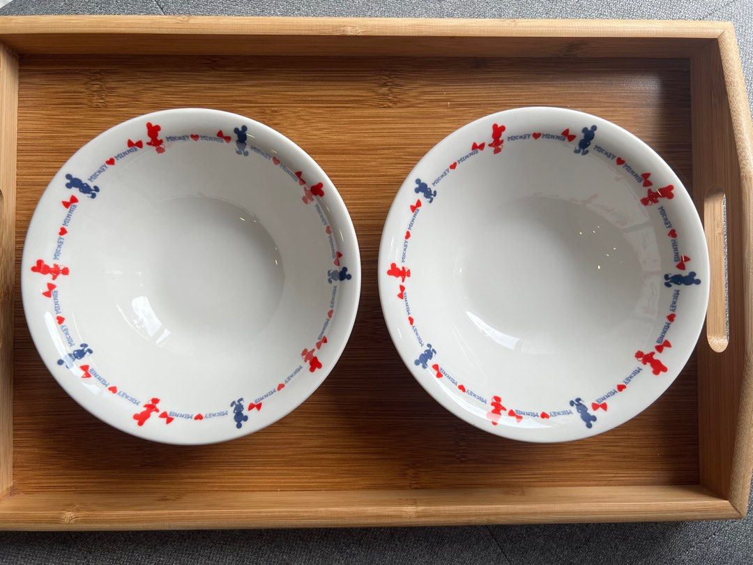 Disney Mickey Minnie Mouse Dinner Bowls Set 15x5cm