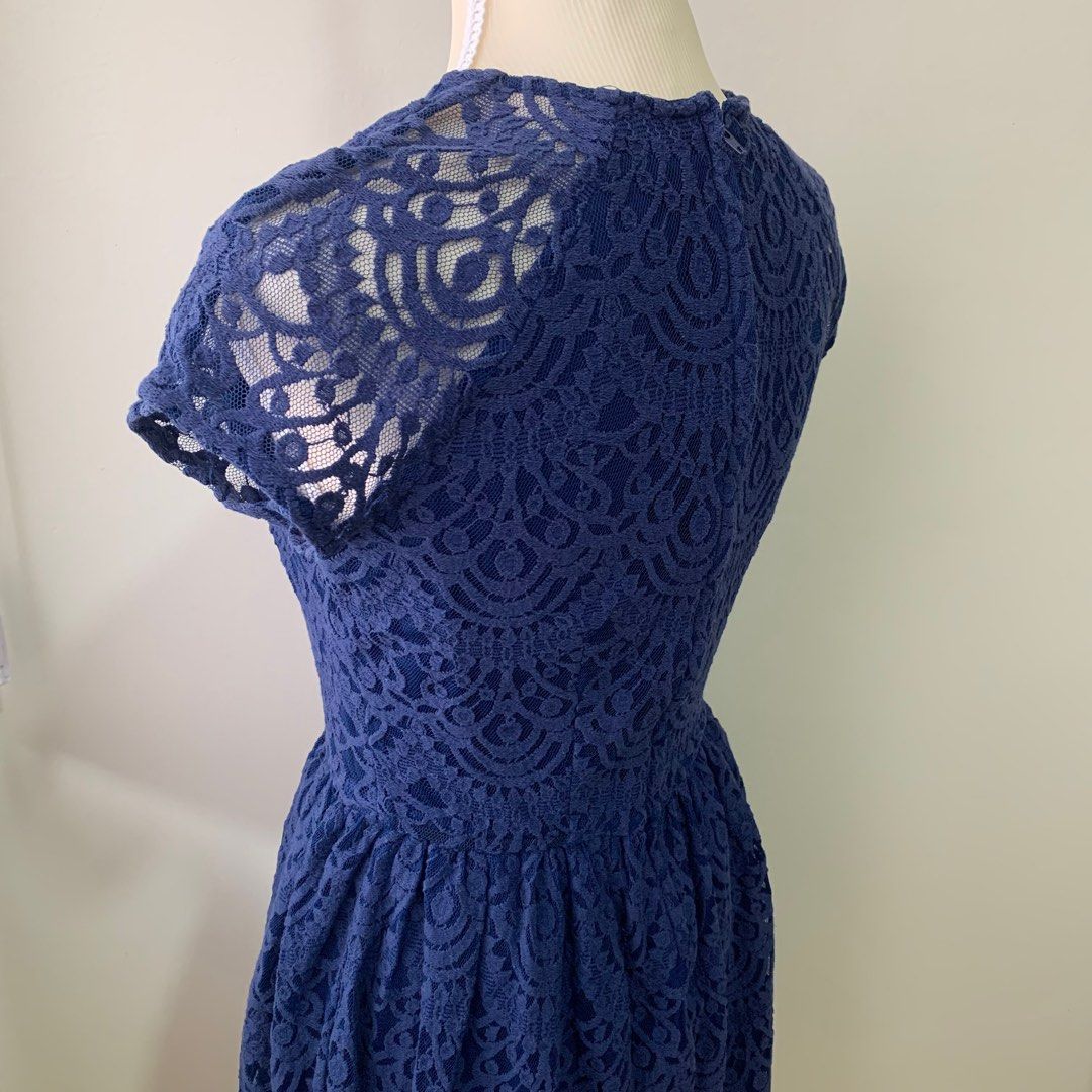H&m navy lace dress sales